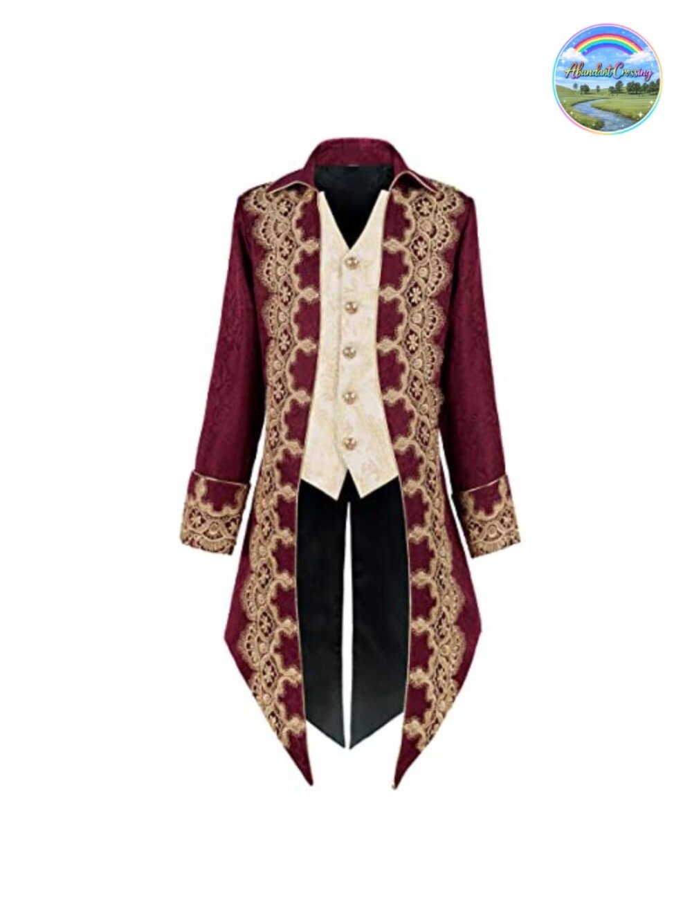 Steampunk Victorian Medieval Tailcoat Men's Cosplay Costume Jacquard